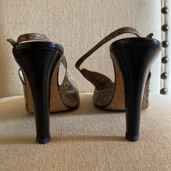 Lambertson Truex Snakeprint Snakeskin Slingback Pointed Toe Heels Pumps 7.5-8 - Picture 10 of 12